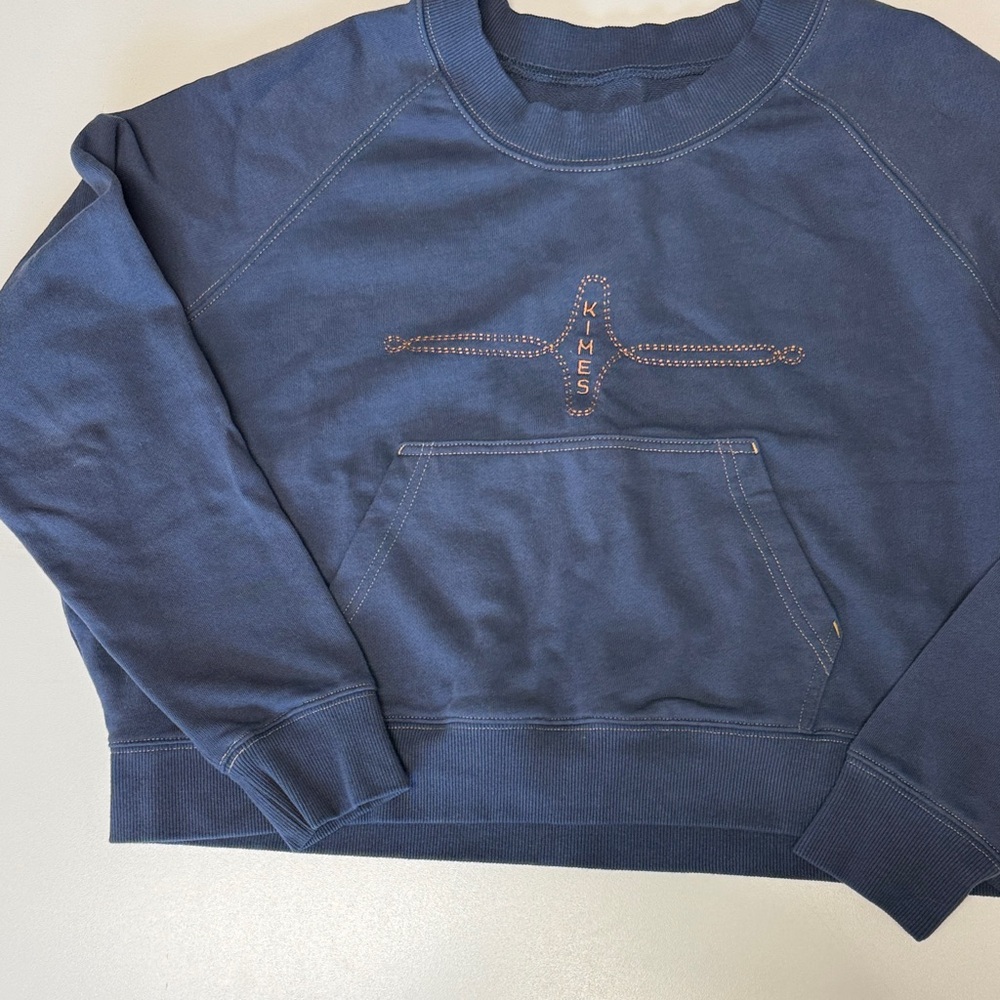 Kimes Ranch Navy Crewneck Sweatshirt with Embroidered Logo